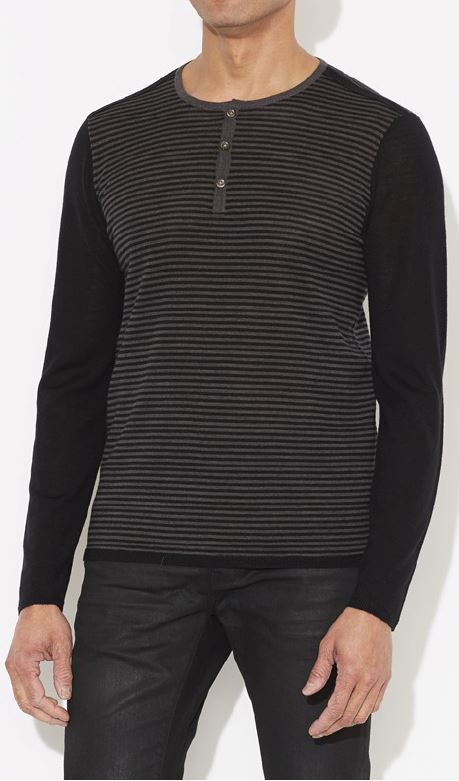 L/S HENLEY SWTR STRIPE/SOLID