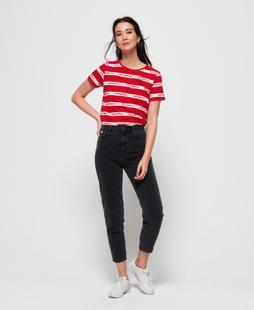 Red Text Stripe