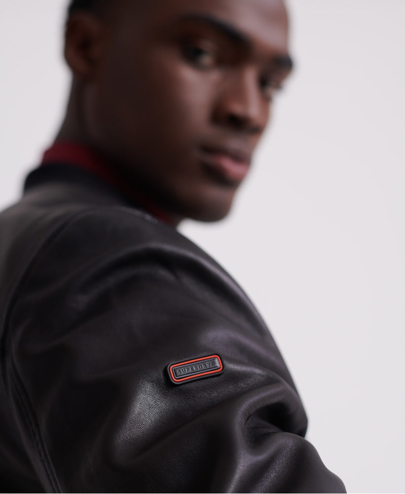 Leather Flight Bomber Mens