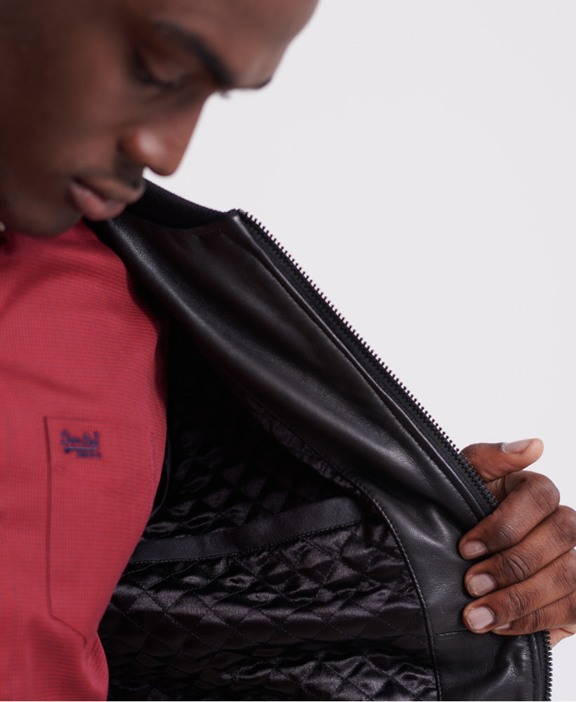 Leather Flight Bomber Mens