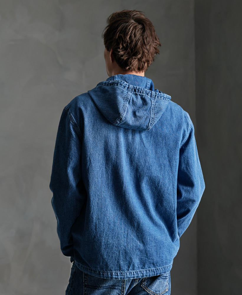 Denim Zip Hood Mens