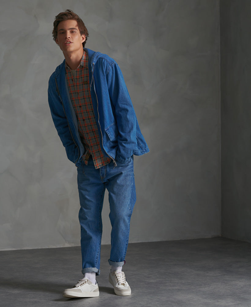 Denim Zip Hood Mens