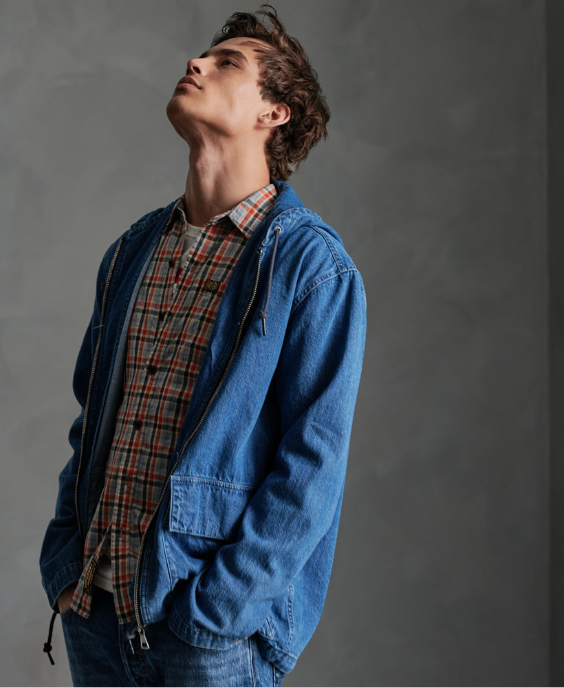 Denim Zip Hood Mens