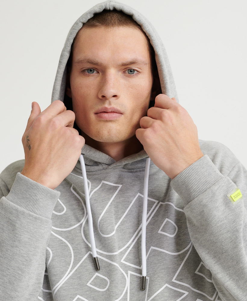 City Neon Oversized Print Hood Mens