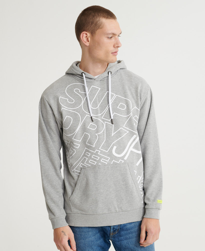 City Neon Oversized Print Hood Mens