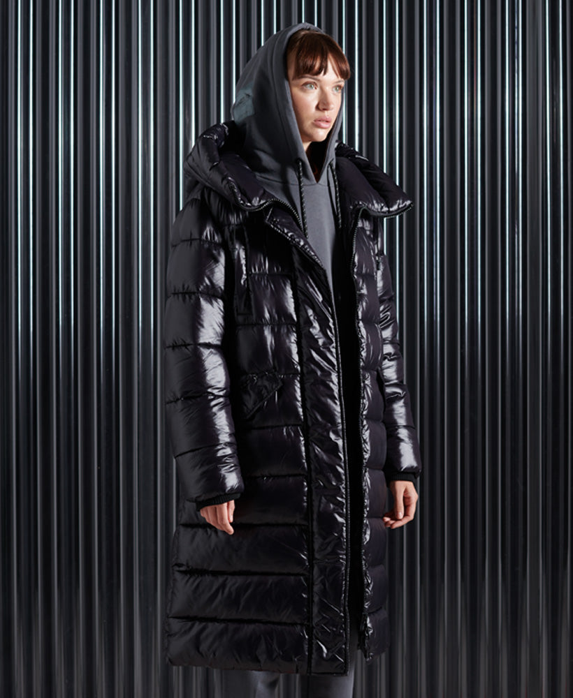 High Shine Duvet Coat Womens