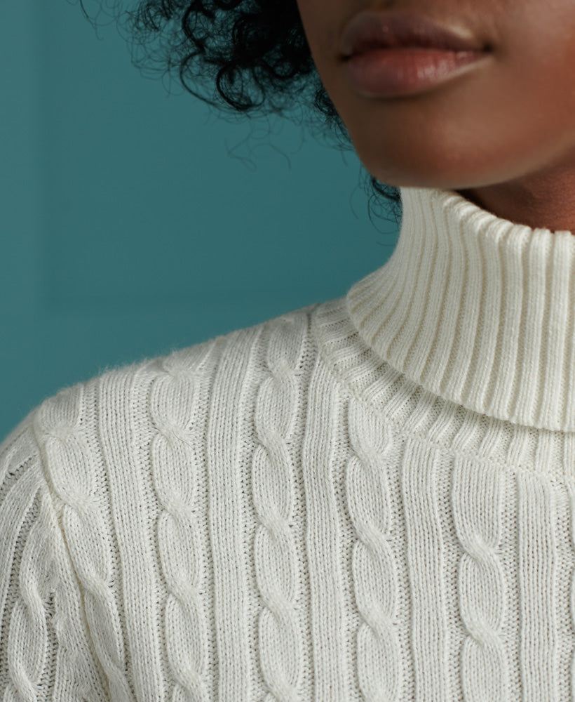 Croyde Cable Roll Neck Womens
