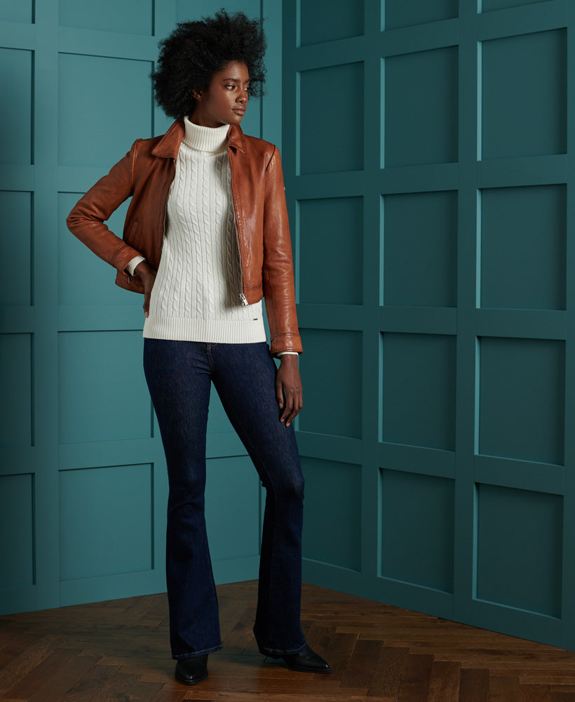 Croyde Cable Roll Neck Womens