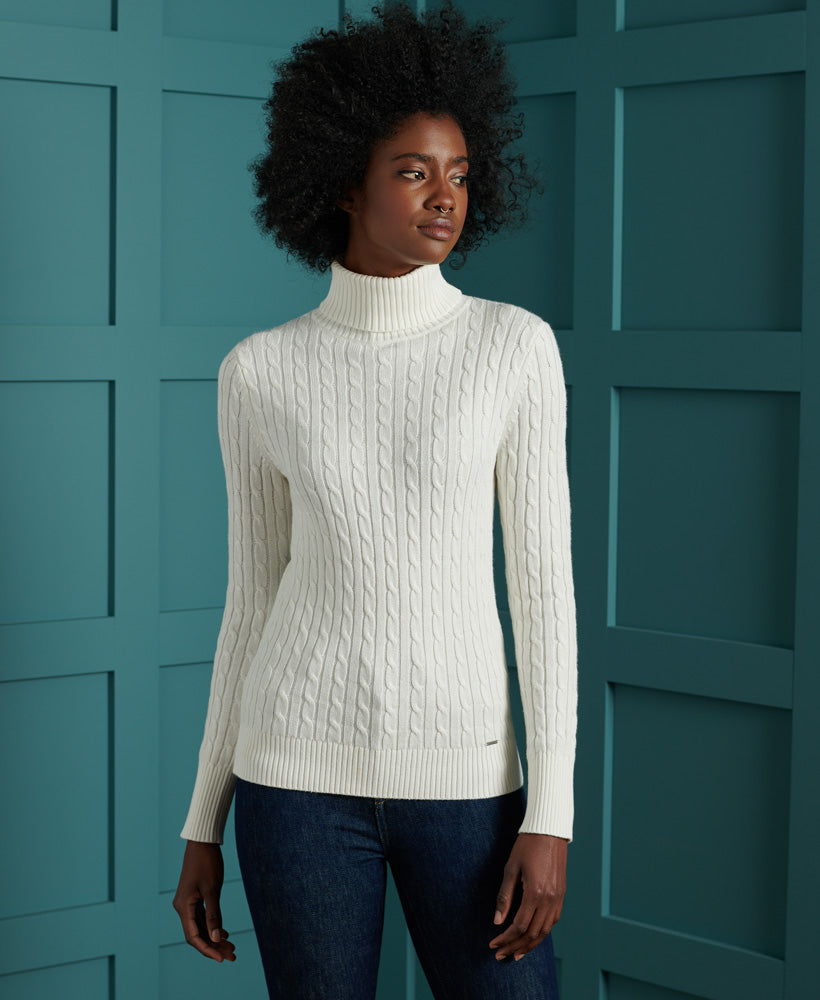 Croyde Cable Roll Neck Womens