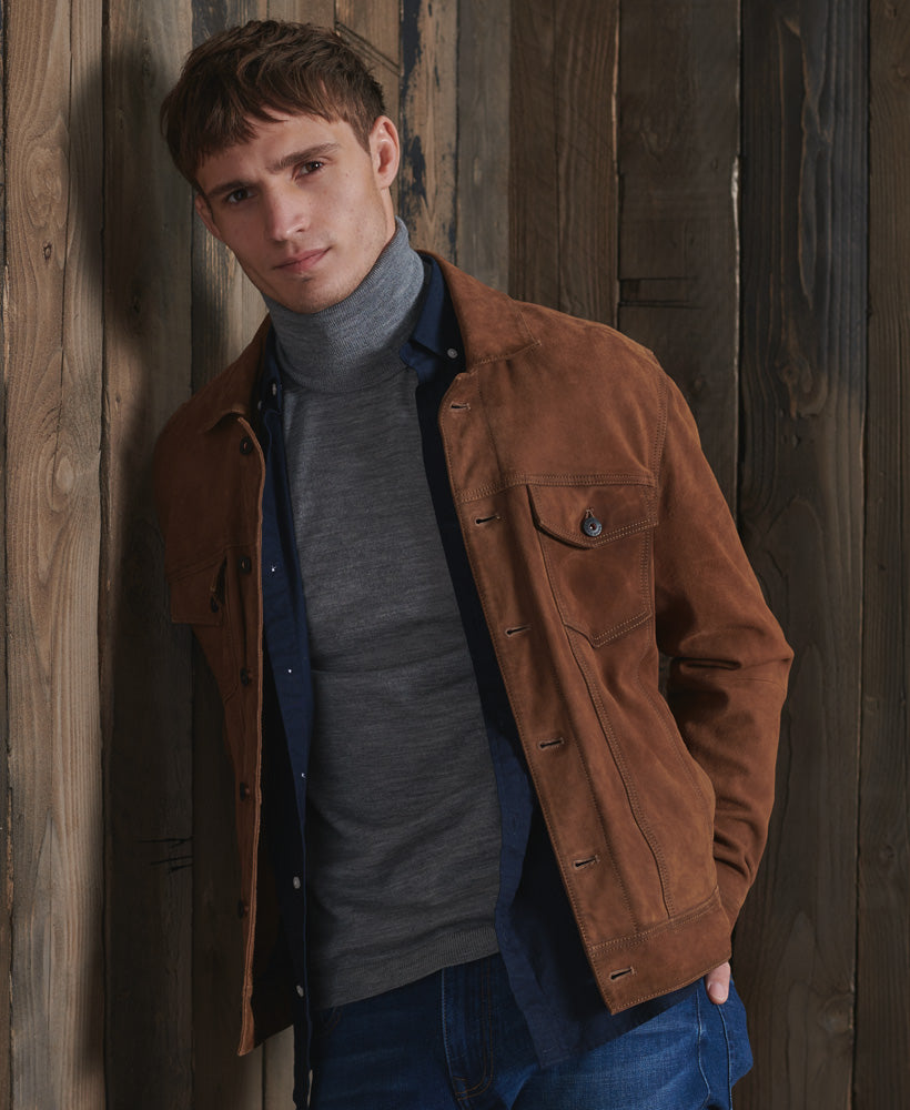 Suede Highwayman Trucker Mens