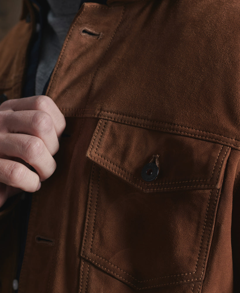 Suede Highwayman Trucker Mens
