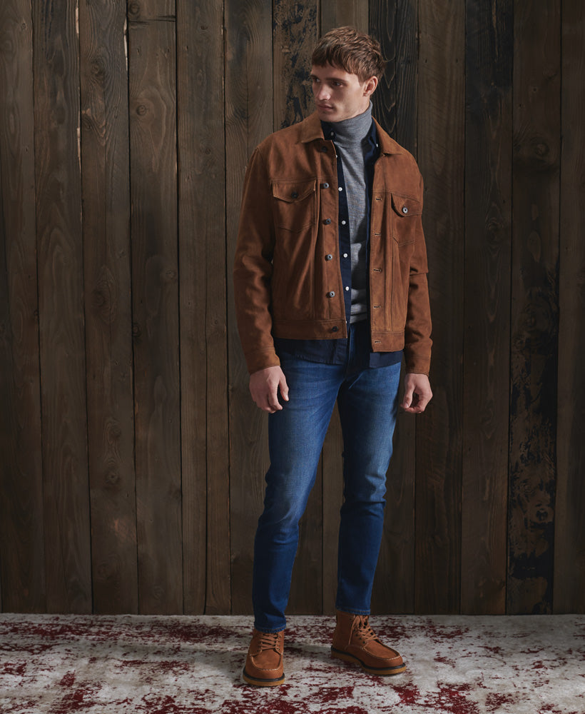 Suede Highwayman Trucker Mens