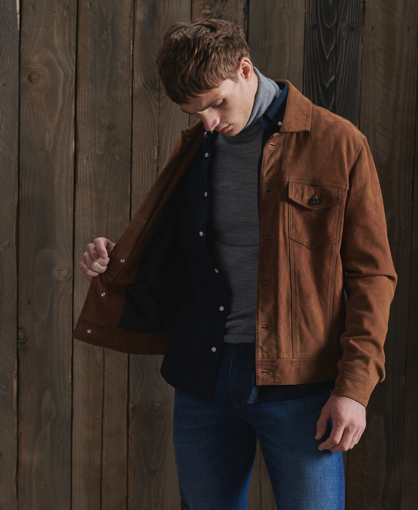 Suede Highwayman Trucker Mens