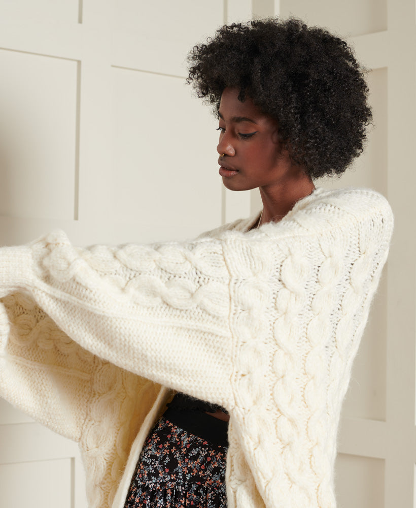 Grace Oversized Cable Cardigan Womens