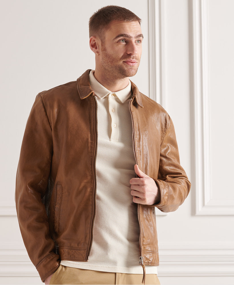 Indie Coach Leather Jacket Mens
