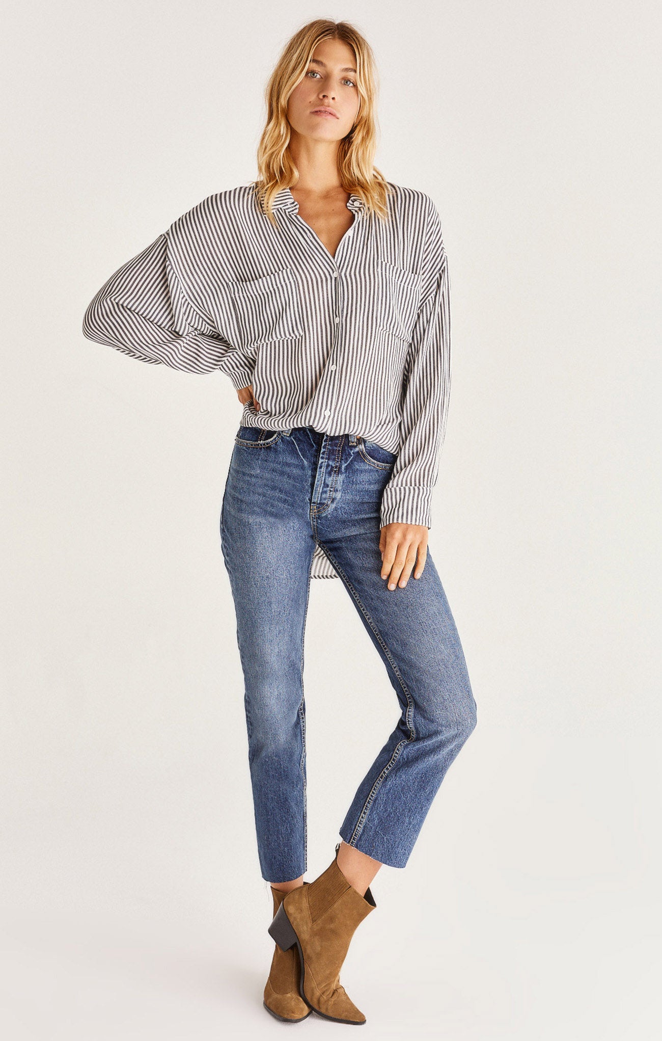 Lalo Striped Button Up Womens