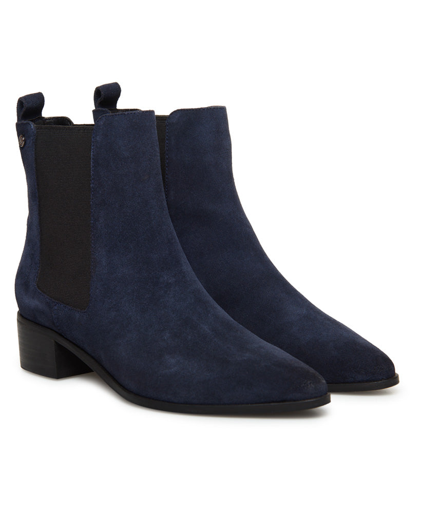 Navy leather hotsell chelsea boots womens