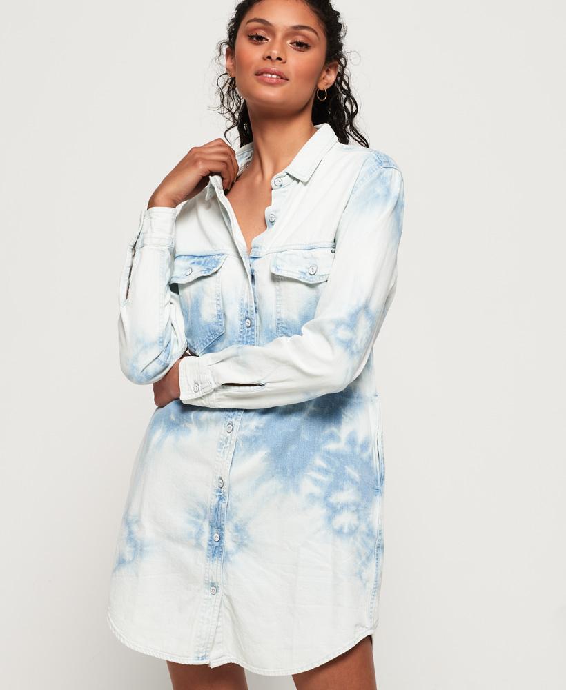 Oversized Denim Shirt Dress Womens