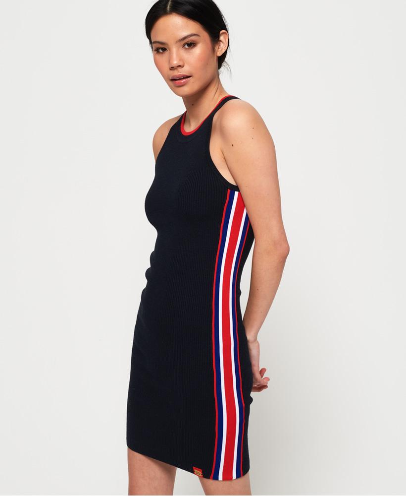 Sporty Tape Ribbed Dress Womens