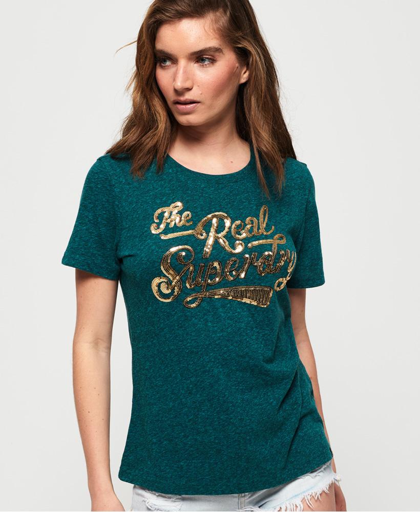 The Real Glitter Sequin Entry Tee Womens
