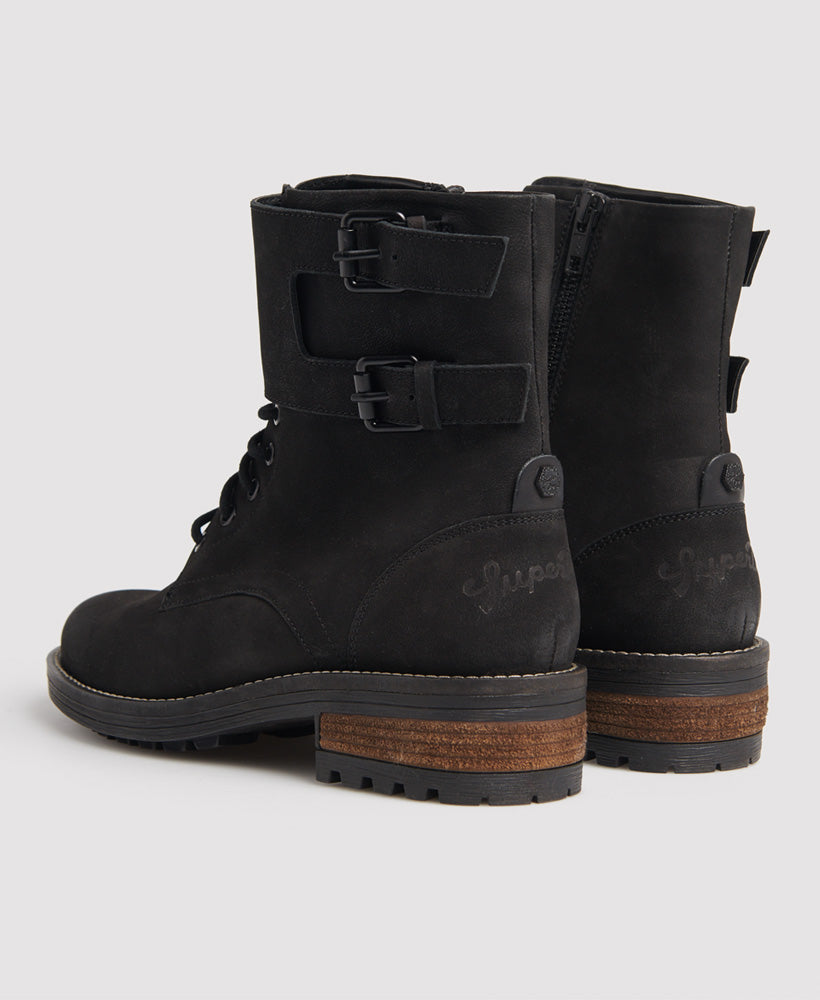 Lace up outlet biker boots