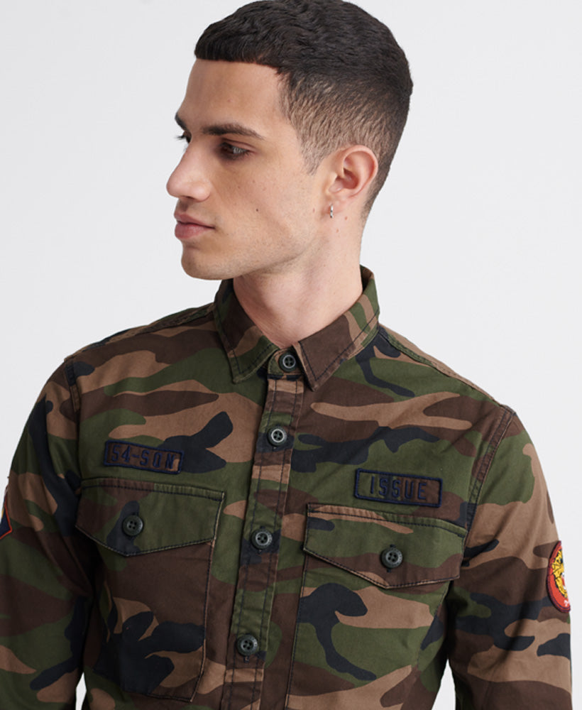 Core Military Patched L/S Shirt Mens